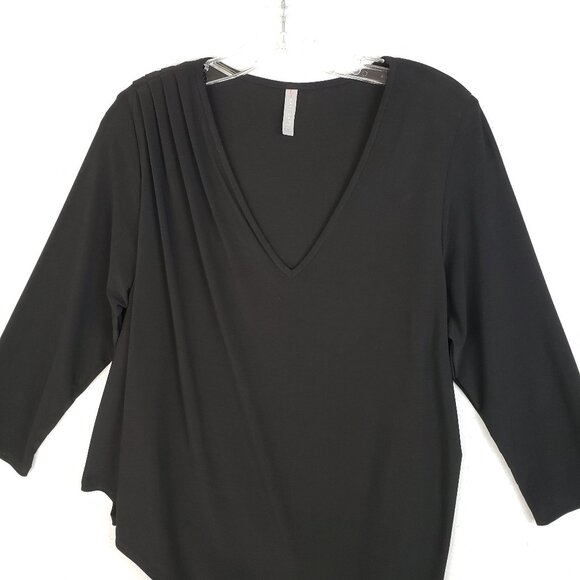 Last Tango Tunic Dress Layered Black 3/4 Sleeve Versatile size XL Minimalist - Picture 3 of 11